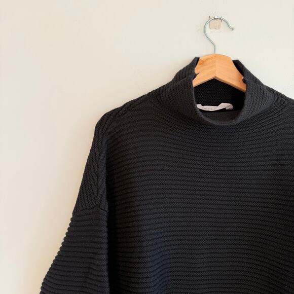 Athleta Merino Wool Lodge Mock Neck Chunky Knit Sweater Black XL - Picture 3 of 8